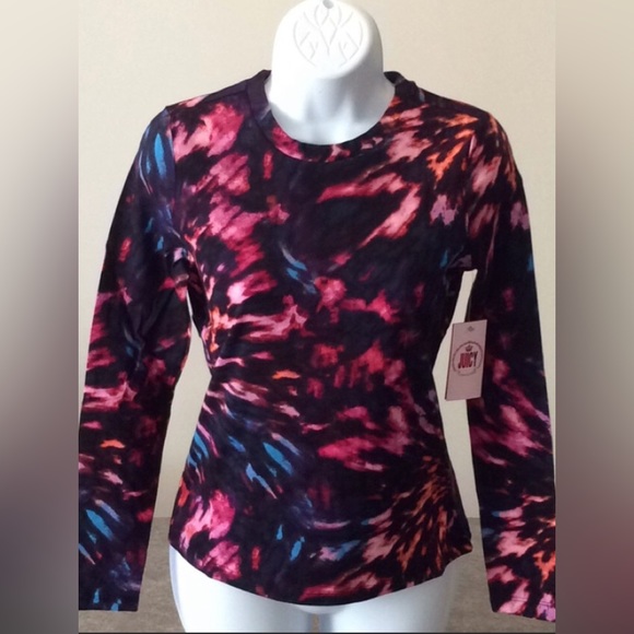 🆕🔥JUICY COUTURE TYE DYE SWIRL SUPER FREAKING CUTE MULTI COLORED CREW LONGSLEEV - Picture 3 of 6